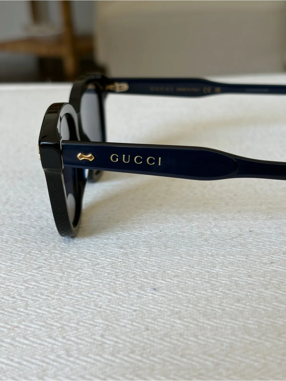 Gucci GG1264S 002 Navy Blue Square Sunglasses 52-18-145 Made in Italy